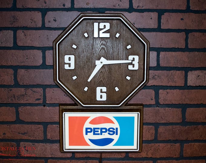Vintage Pepsi Cola Advertising Clock | Electric Wall Clock |Pepsi Clock | Works