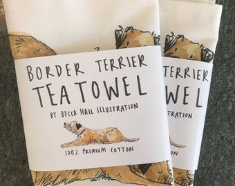 Border Terrier Tea Towel