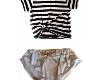 Baggy stripe tee with shorties | baby clothes | baby clothes set