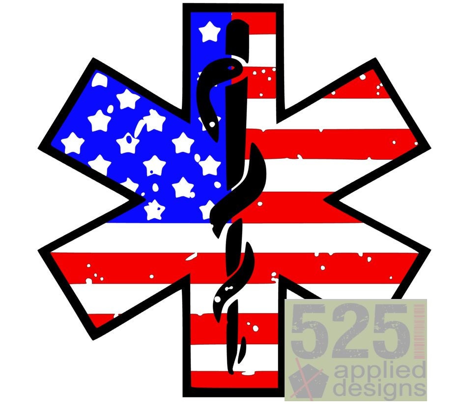 Download Distressed Star of Life American Flag Cutting File Studio 3