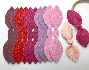 SALE! Die Cut Leather Bows, Leather Knot Bow, DIY Bows, Dainty Bows, Headband Supplies, Hair Clip Supplies.