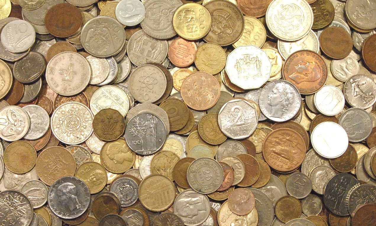 1 Pound of World Coins Many Different Countries