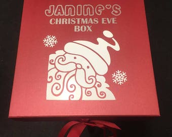 Personalised Christmas Eve Box, Custom Printed Xmas Box, Children's Christmas Hamper. Personalised Keepsake Box With Name