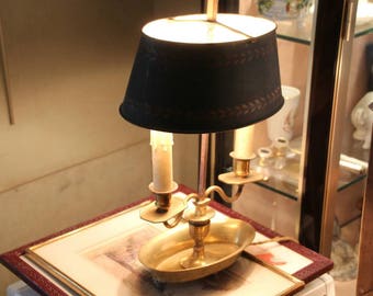 French antique desk lamp bouillotte, Bouillotte lamp, French vintage brass bronze 19th lamp Table lamp French library lamp, French desk lamp