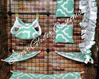 Aqua Moroccan 13 Piece Sugar Glider Cage Set option #33
