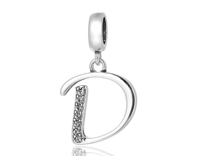 Letter D Initial Pendant Charm - 925 Sterling Silver - Personalized Gift - Gift Packaging available - Birthday Gift - Christening Gift