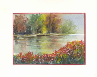 The river - original watercolor painting