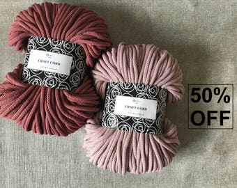 50% OFF 108 yards/100m Macrame cord crochet cord, crochet rope, crochet bag, macrame rope, crochet yarn, macrame yarn, cotton rope