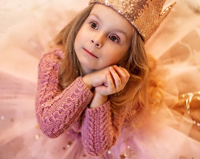 Rose Gold Sequin Kids Fabric Crown, toddler crown, modern fabric crown, party crown, fabric tiara, baby crown, pretend play, birthday crown