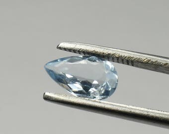 CLEARANCE ! Video! 9.5x6mm Natural aquamarine from Brazil pear 0.96ct blue beryl loose gemstone for jewelry pendant ring (#PB620)