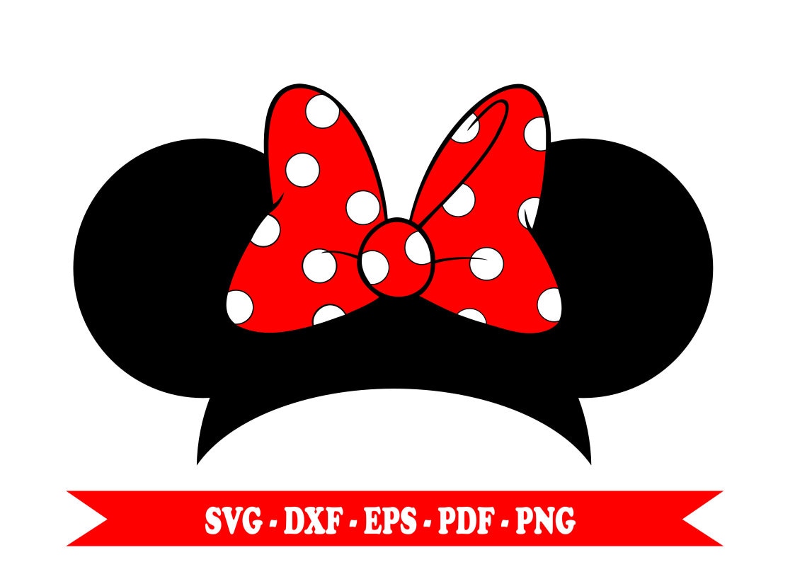 Download Minnie mouse ears, bow svg, svg, eps, dxf download digital ...
