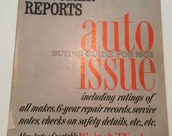 Vintage Consumer Report Auto Wdition 1963