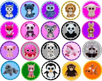 Beanie Boo Babies Edible Images Cupcake, Cookie Toppers