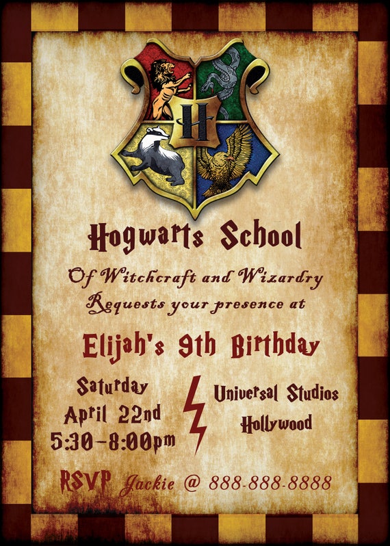 Harry Potter Birthday Invitation Customized Digital Download