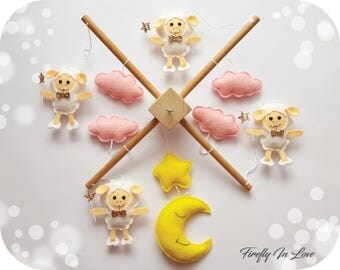READY TO SHIP Baby Mobile - Baby Crib Mobile - Nursery Mobile Clouds – Stars and Clouds Mobile – Sheep Mobile – Hanging mobile – Moon Cot