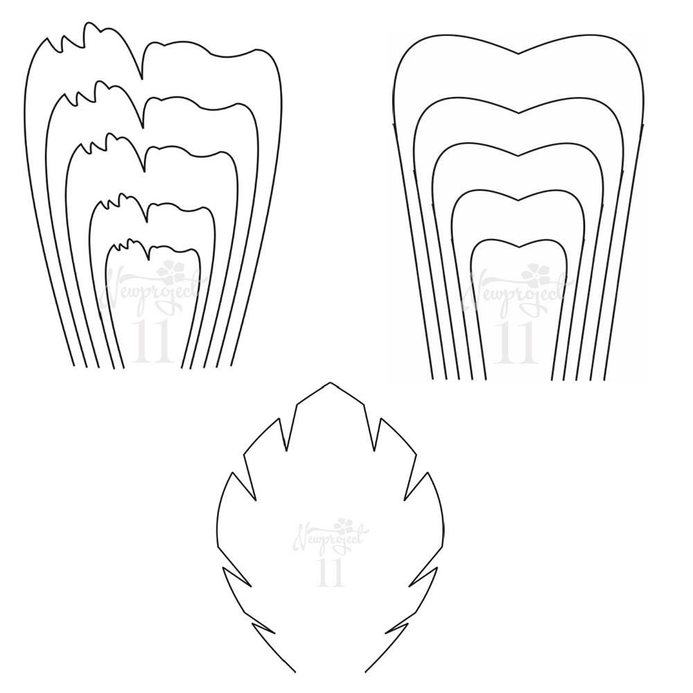 Pdf Set Of 2 Flower Templates And 1 Leaf Template Giant 9146