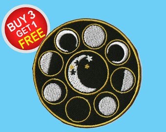 Eclipse Patches Moon Patch Iron On Embroidered Patches