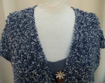 fancy hand knitted shawl poncho