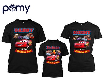 personalized disney cars birthday shirt