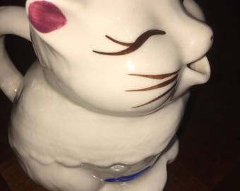 Vintage Kitty Cat Creamer Pitcher, Puss N Boots Milk Pitcher