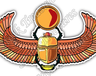 Scarab Beetle Ancient Egypt Scarabaeus Sacer Car Bumper Vinyl Sticker Decal