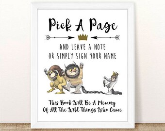 PRINTABLE Where the Wild Things Are Guest Book Sign, Baby Shower, Wild Thing Baby, Wild One Birthday Party, First Birthday, INSTANT DOWNLOAD
