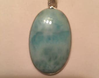Huge 19x29 mm Real Larimar Pendent