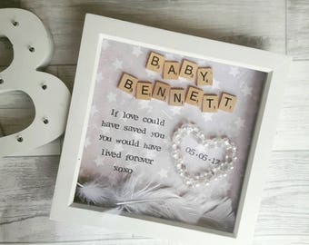 Baby Memorial Frame, Bereavement Gift, Rainbow Baby, Sympathy Gift, Memorial Keepsake, Infant Loss, Rememberence Gift, Miscarriage Keepsake