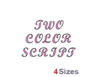 Two Color Script - Machine Embroidery Font