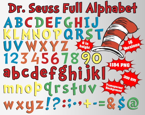 Dr. Seuss Full Alphabet Clipart 1184 PNG 300 DPI 16
