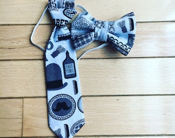 Bow tie / hair bow and matching neck tie