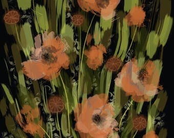 Abstract Orange Poppies.
