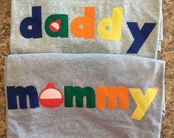 Mommy or daddy coordinating shirt for O-fish-ally ONE birthday, the BIG one first birthday shirt Bobber, fishing, boating, vacation