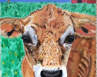 Calf painting | Etsy