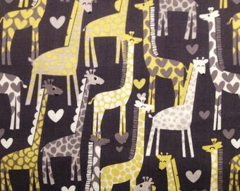 Michael Miller Fabrics Giraffe Love CX5177-Gray-D -- 3/4 yard remnant
