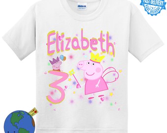 Peppa Pig Birthday Shirt- Short Sleeve-Kids Birthday-Happy Birthday-Custom personalized shirts for all family