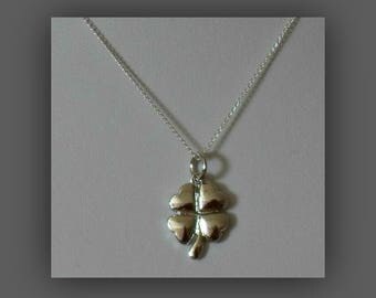 Four Leaf Clover Necklace,Silver Lucky Clover Necklace Pendant,Irish Clover Necklace,Shamrock Necklace,Shamrock Jewelry,Shamrock Gift