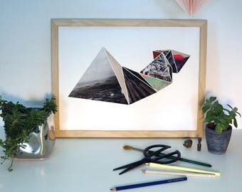 3D Geometric Triangles Collage Print