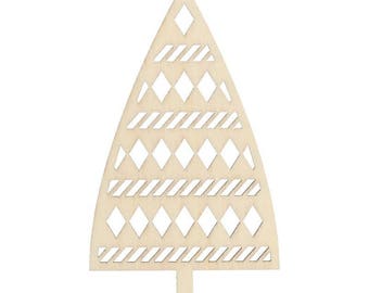 wooden Christmas tree pattern