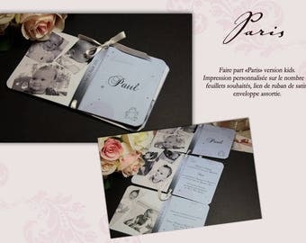 Baptism "Paris" Original Chic trend birth announcement