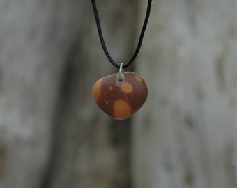 Heart Shaped Irish Beach Pebble Pendant Necklace