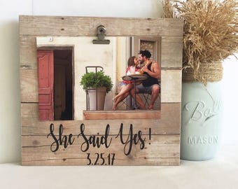 Engagement frame, wedding frame, personalized wedding, Personalized engagement, fiancé frame, fiancé gift, she said yes frame, engaged frame