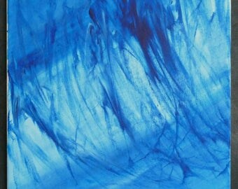 Original Abstract Painting Blue Acrylic