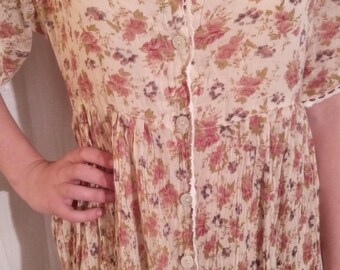 Multicolored printed cotton voile dress