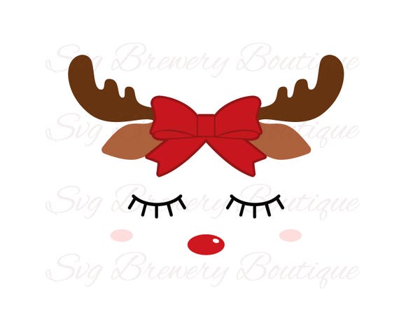 Download Reindeer lashes and bow Christmas Rudolph SVG layered