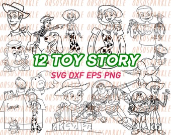 toy story svg, woody, buzz lightyear, clipart, vector, vinyl, graphics, line art, stencils, decal, eps, png, dxf, printable,digital download