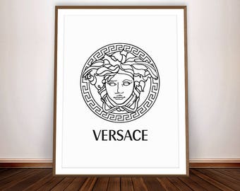 VERSACE Print • Gianni Versace Logo Medusa Head Affiche Versace Poster Circle Print Versace Wall Art Womens Room Versace Decor Beauty Logo