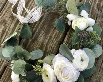Flower Crown, Boho, Wedding Flower Crown, Bridal, Eucalyptus, Wedding, Kids, Floral Crown, Adult, Flowers, Boho Flower Wreath, Headband,