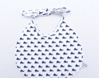 bavoir bébé original réversible 0/18 mois « les baleines »
