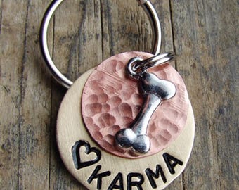 Custom Dog Tag - Pet ID Tag - Dog Name Tag -Personalized Dog Tag - Dog Name Tag - Pet Tag -Custom Pet Name Tag - Hand stamped Tag